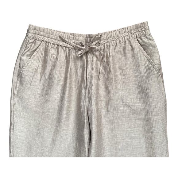 PECK & PECK Womens Size Small Gold Crinkle Pull On Cargo Pants 29" Inseam - Picture 3 of 5